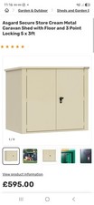 Asgard metal shed ivory 5ft x 9ft used condition