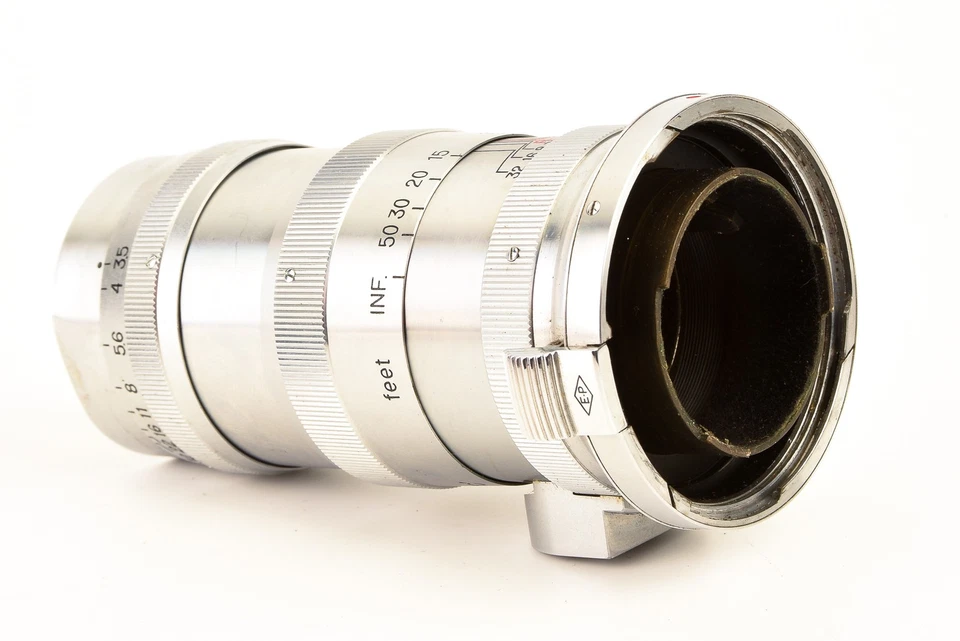 Contax RF Nikon Nikkor Q C 13.5cm 135mm f/3.5 Chrome Telephoto Lens Vintage V23 - Image 4 of 4