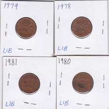 1978,1979,1980 and 1981 Canadian Cents L1B