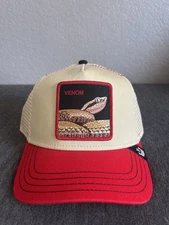 Goorin Bros The Farm Venom Trucker Hat Tan Red OSFM Adjustable Ships Free NWT