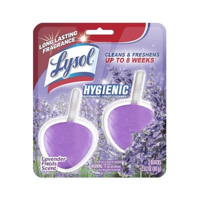 Lysol Hygienic Cotton Lilac Scent Automatic Toilet Bowl Cleaner 2 pk (Pack of 4)