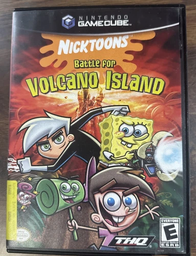 Nicktoons Battle for Volcano Island w Booklet Tested FS Nintendo Game Cube
