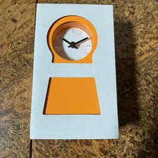 IKEA PS 1995 Desk Clock Orange Steel/Glass, 5 &frac12; ", Battery Operated, New Minimal