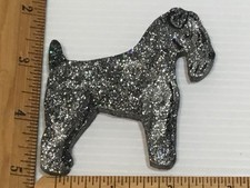 Handmade Wooden Handpainted  Sparkly  KERRY BLUE TERRIER Ornament/Plaque/Magnet