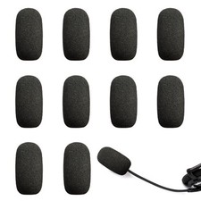 10-Pack Mini Foam Windscreens for Headset Microphones - High-Density Mic