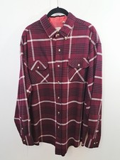 Vintage Outdoor Exchange Men's Flannel Maroon Plaid Button Up Shirt Size LRG