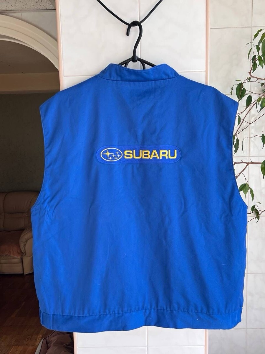 Subaru World Rally Team 555 Blue Zip Vest Racing Cars Japan Auto