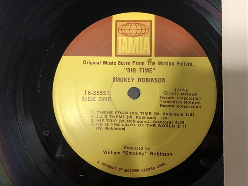 Smokey Robinson Big Time T6-355S1 Promo VG LP 12in Vinyl Record Album - Picture 3 of 4