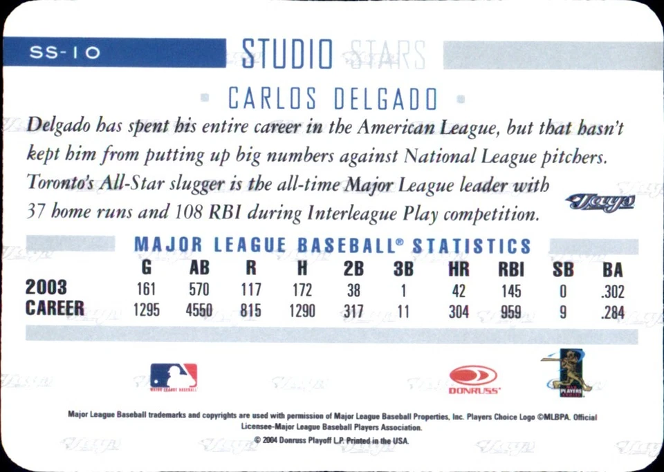 2004 STUDIO STARS INSERTS ⚾ YOU PICK YOUR FAVS 🧢 MLB BASEBALL CARDS DONRUSS - Image 4 of 4