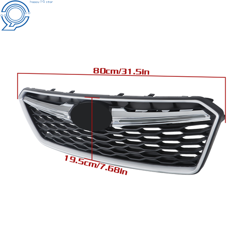 For 17-19 Subaru Impreza Mesh Assembly Front Bumper Grille W/Chrome Trim Plastic - Picture 18 of 18
