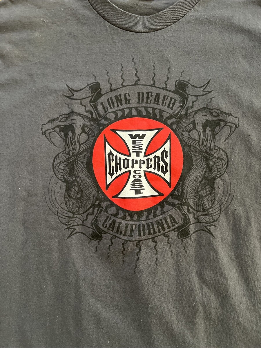 Vintage West Coast Choppers Motorcycle T-Shirt Black Size XL Snake