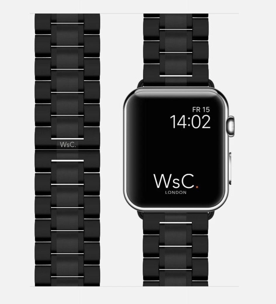 The watch Strap Co. WsC Fury Stainless Steel Apple Watch Band 42 44mm Black New