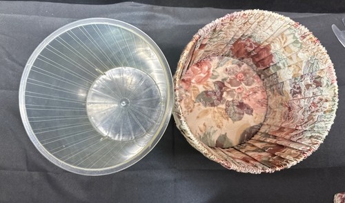 Vintage Croscill Cotswold Pleated Fabric Wastebasket Can W/ Liner & Tissue Cover - Picture 9 of 20