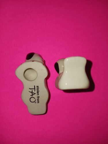 2 Sets (4 total) "Stolen From Tao" Restaurant Chopstick Holders Porcelain - Picture 5 of 6