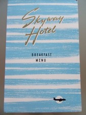 MENU RESTAURANT VERS 1970 SKYWAY HOTEL 