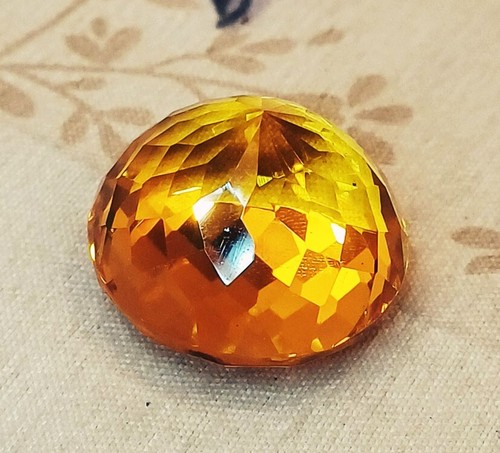 80 to 90 Ct Round Shape Yellow Topaz Loose Gemstone Certified - Picture 9 of 10