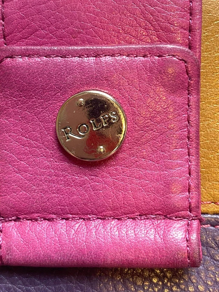 Cartera de cuero genuino Rolfs 20 ranuras para tarjeteros plegable bloque de color Foto 2 de 4