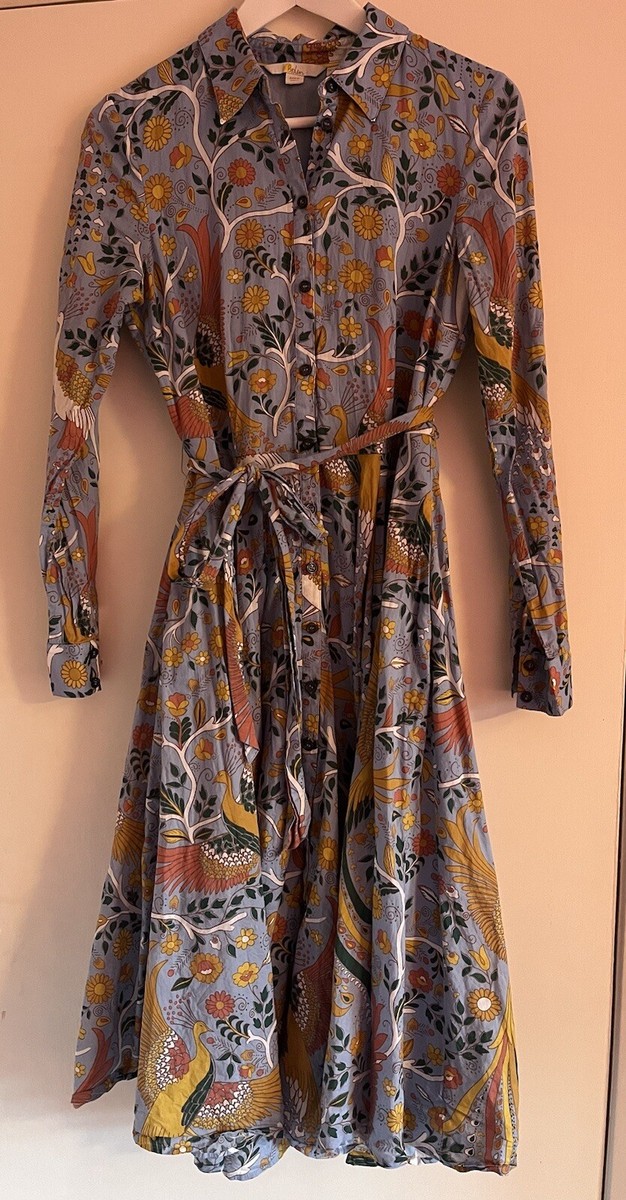 Boden Kitty Midi Shirt Dress Peacock Blue UK Size 10R | eBay UK