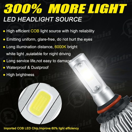 2-Side 9005 9006 Combo LED Headlight Kit Hi-Low Beam Bulbs Bright White 570000lm - Picture 2 of 12