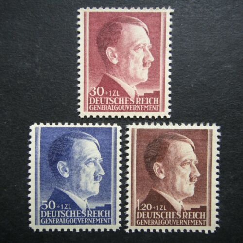 Germany Nazi 1942 Stamp MNH Adolf Hitler 53rd birthday Generalgouvernement WWII 