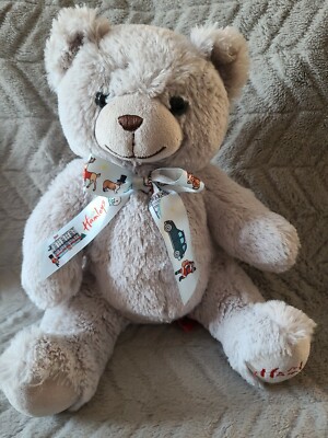 HAMLEYS 2019 GREY TEDDY BEAR WITH CHRISTMAS BOW 10