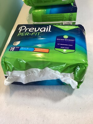 Prevail Per-Fit Incontinence Unisex Underwear White, Size L, 3 Packs Of 18 Each