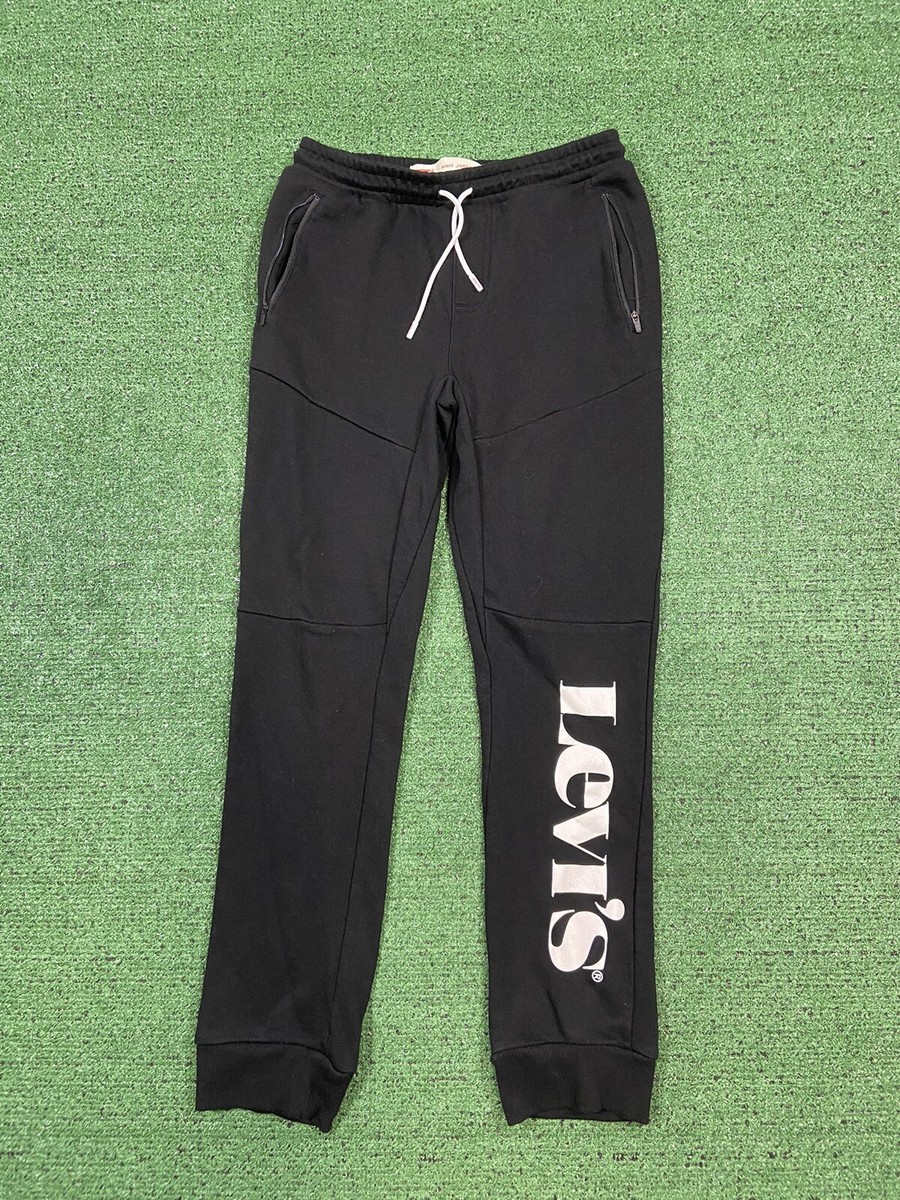 Levi’s Boys Black Knit Regular Fit Drawstring Waist Jogger Pant Size Large  Logo