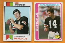 Ken Anderson 1973 ROOKIE & 1978 Topps Cincinnati Bengals 2 card lot no creases