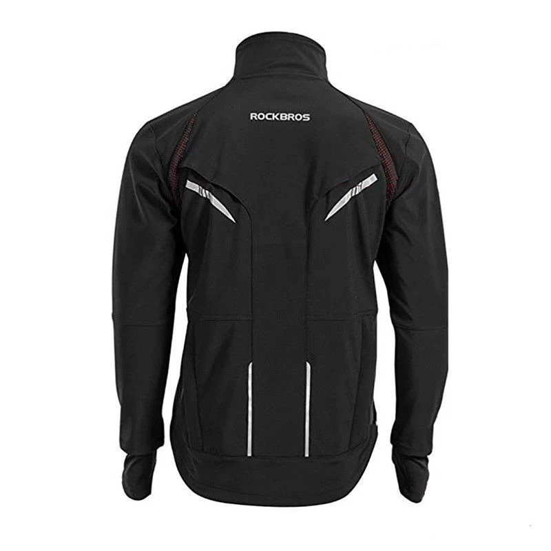 ROCKBROS Chaquetas de Ciclismo Hombres Abrigos de Invierno Térmicos Cálidos A Prueba de Viento y Resistentes al Agua Foto 2 de 4