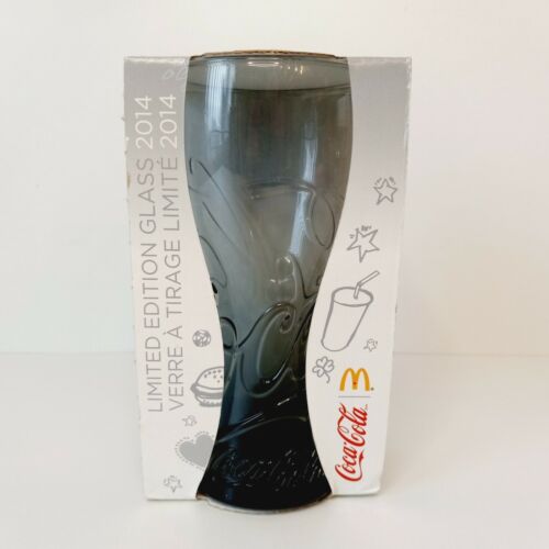 McDonald's 2014 Grey Coca-Cola Coke Glass Exclusive Limited Edition New in Box - Picture 1 of 5