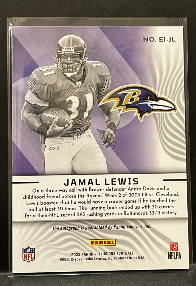 2022 Illusions Jamal Lewis Elusive Ink Auto, Baltimore Ravens 15/149 - Image 2 of 2