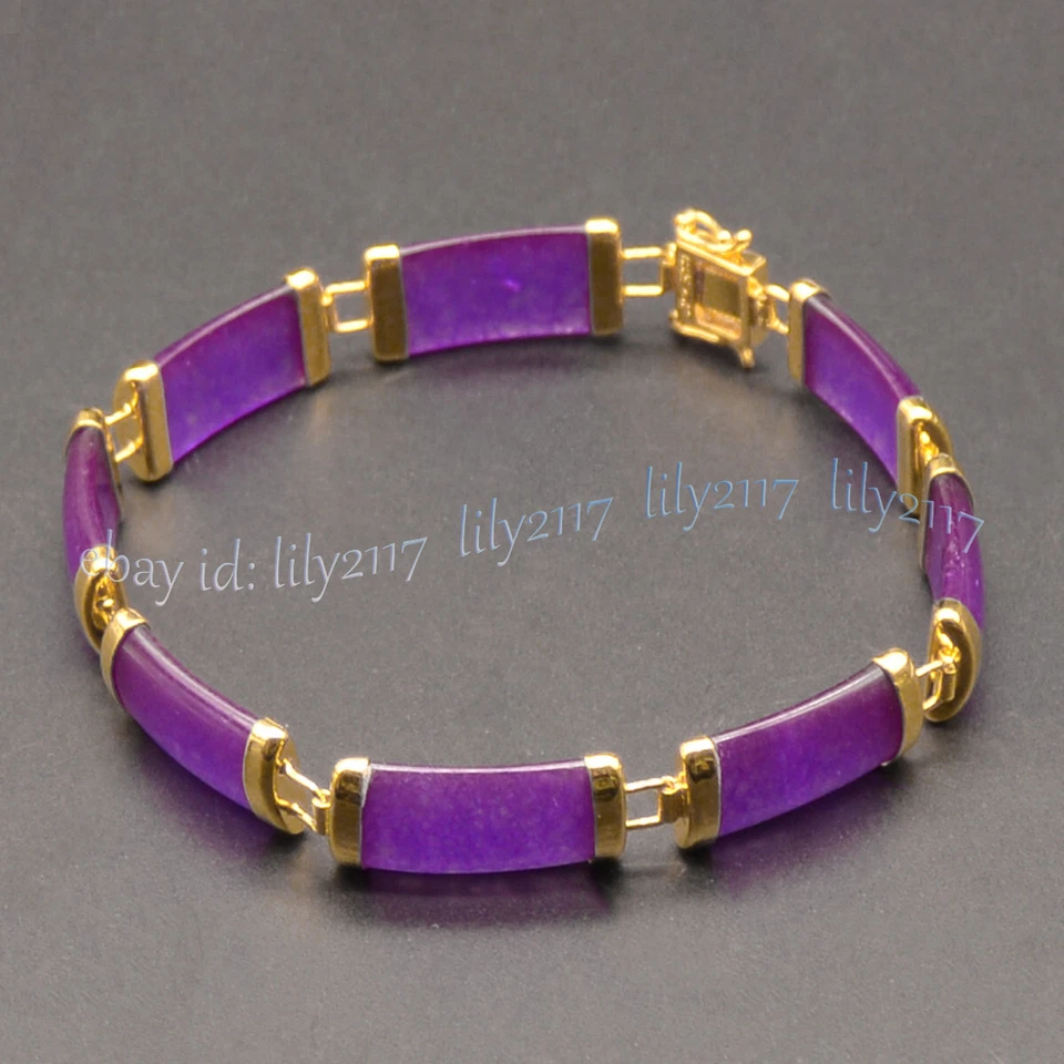 Pulseira de jade vermelha roxa natural fortuna feminina pulseira da sorte joias de pedras preciosas - Imagem 4 de 4