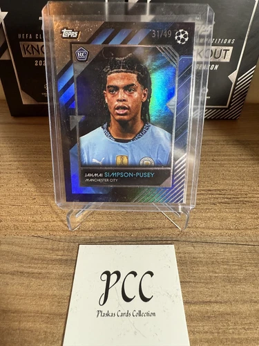 2024-25 Topps UCC Knockout Jahmai Simpson-Pusey Blue 31/49 RC Manchester City