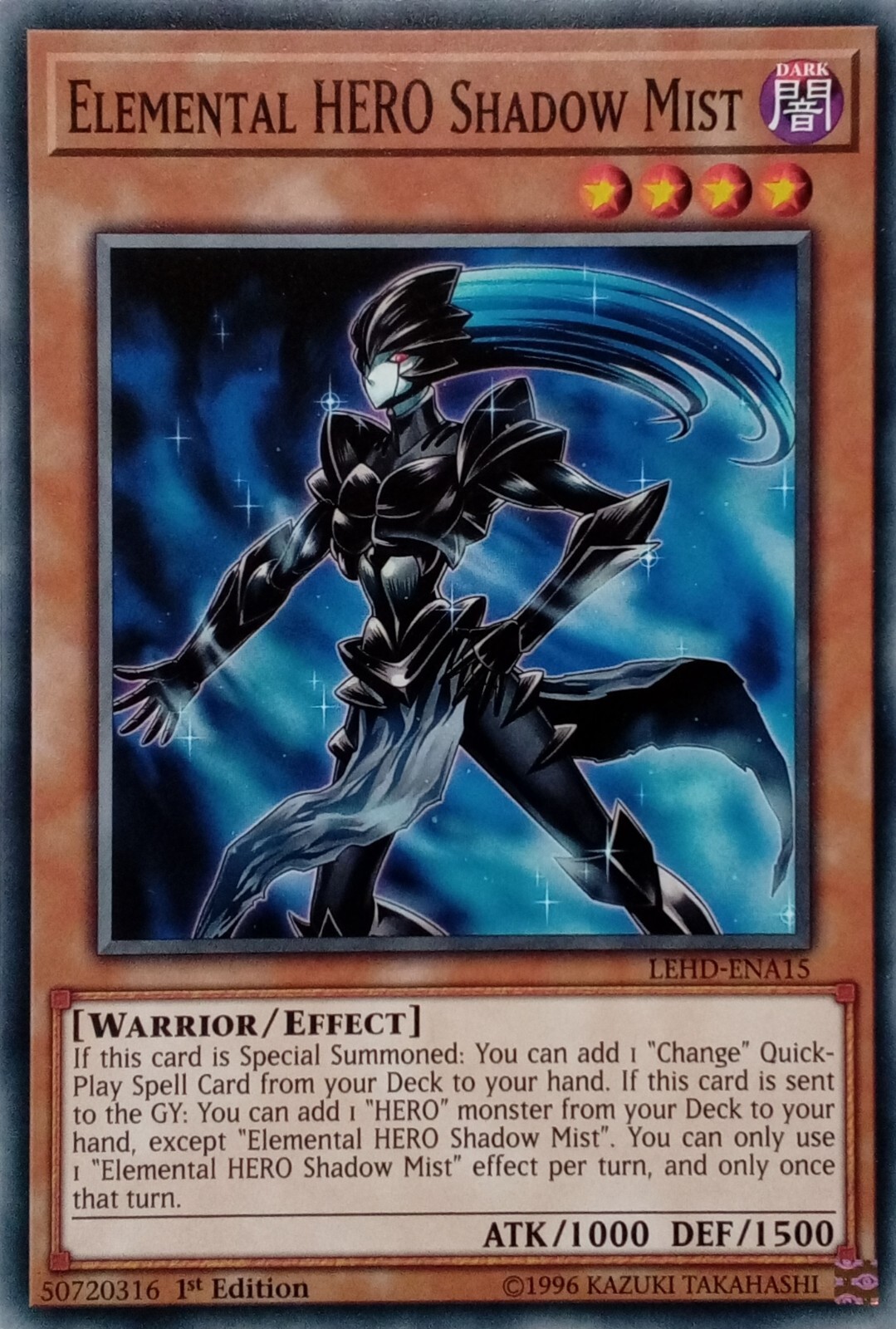 LEHD-ENA15 Elemental Hero Shadow Mist Common 1st Edition Yugioh Trading Card