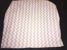 Pottery Barn Kids Chevron Stripe Crib Sheet Lavender Purple White Repaired
