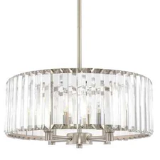 Kira Home Delilah 16" Modern 4-Light Crystal Drum Chandelier + Clear Beveled Gla