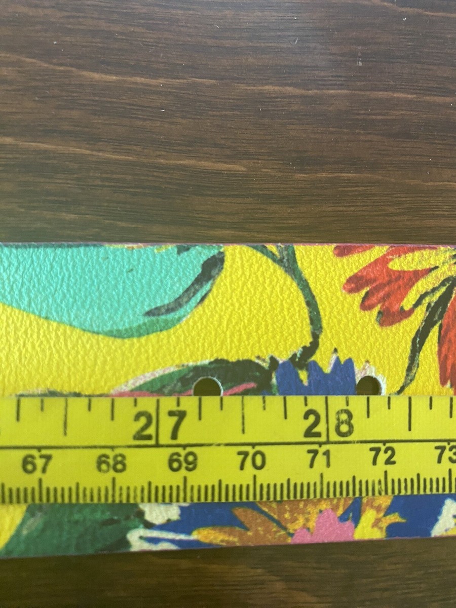Kate Spade YELLOW Leather floral Buckle Belt Size Medium | eBay display picture 1