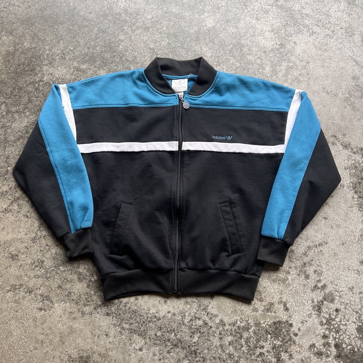 Vintage 80s Adidas Trefoil Zip Up Track Jacket Mens Size Medium