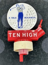 Vintage TEN HIGH GOLFER A TRUE BOURBON Liquor Bottle POUR SPOUT BAR POURER