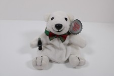 1997 Coca Cola Polar Bear TAG MISTAKE w/ PLAID BOW TIE Plush Bean Bag 0106/0105