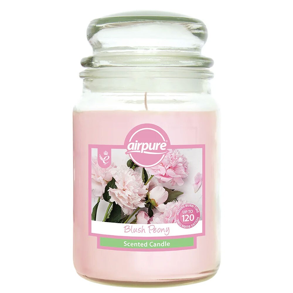 Airpure Blush Peony Scented Candle Jar Large for Home Décor 18 oz - Pack of 3 - Image 2