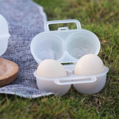 2-Cell Outdoor Portable Egg Box Plastic Egg Tray Refrigerator Egg Storage Box*