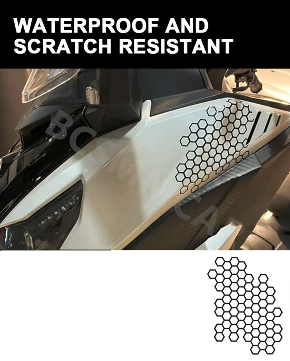 Honeycomb Pattern Waist Line Decals Hexagon Car Body Vinyl Stickers Decoration