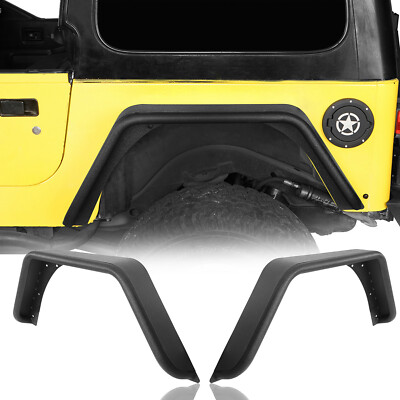 4.3'' Wide Rear Steel Fender Flares Flat Wheel Guards for Jeep Wrangler TJ 97-06