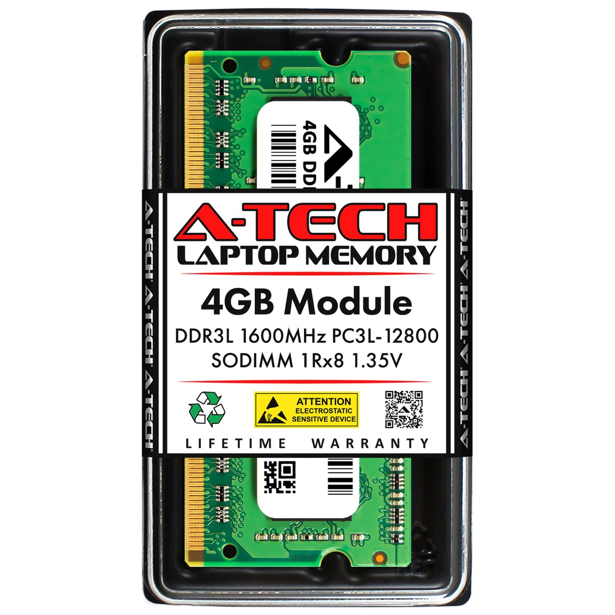 4GB DDR3 PC3-12800 SODIMM Replacement for Kingston KVR16LS11/4