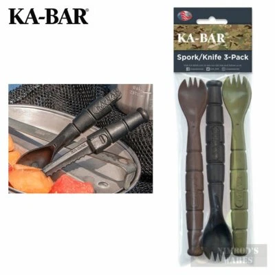Ka-Bar SPORK + KNIFE Field KIT 3-Pk 9909MIL FAST SHIP