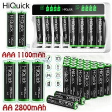 EBL 1.2V AA AAA Ni-MH Rechargeable Batteries 1100 2800mAh / 8 Slot Charger Lot