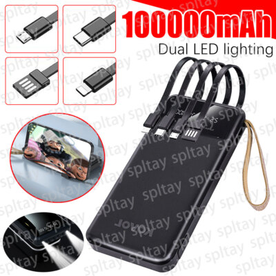 100000mAh Powerbank Externer Batterie Ladegerät ZusatzAkku USB Für Alle Handy