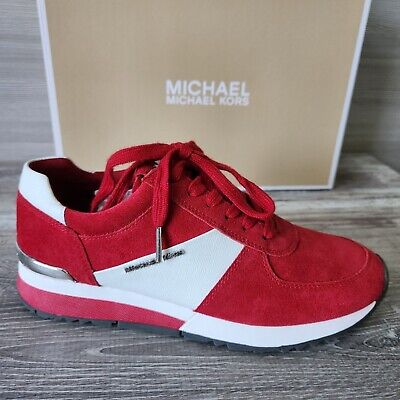 Michael Kors Shoe Womens Size 7.5M Allie Red Trainers Lace Michael Kors Shoe Womens Size 7.5M Allie Red Trainers Lace