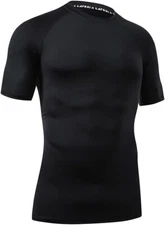 Men Short Sleeve UPF 50+ Base layer Skins Compression Rash Guard XLarge  0329LAF